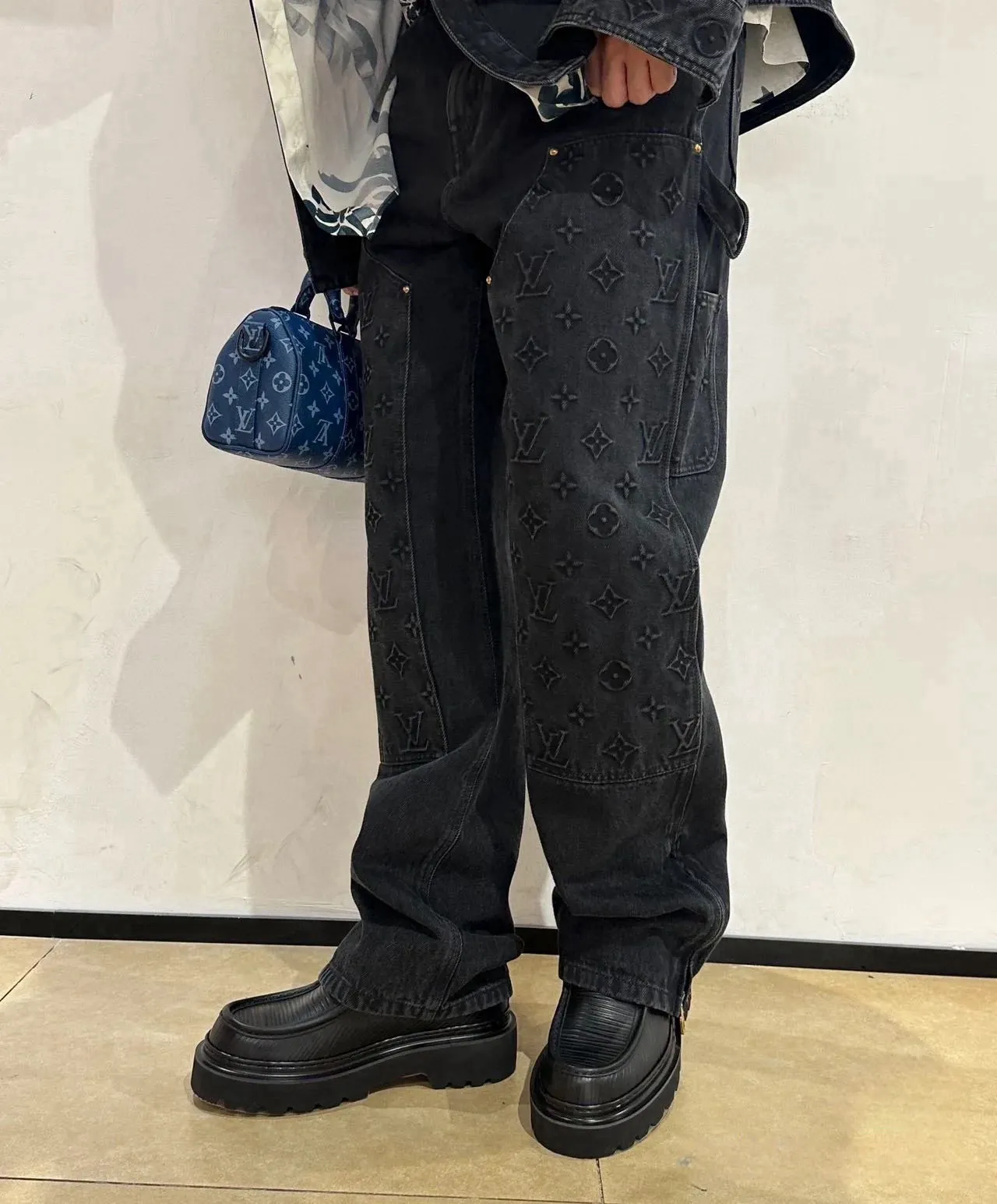 Louis Vuitton/Louis Vuitton presbyopic embossed jeans